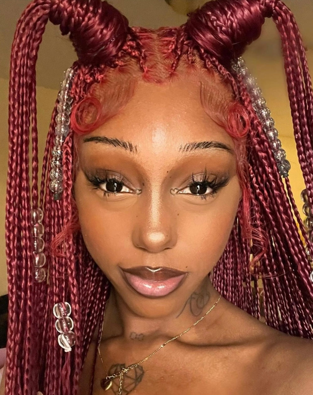 Amari dyed roots full lace french curly braided wig