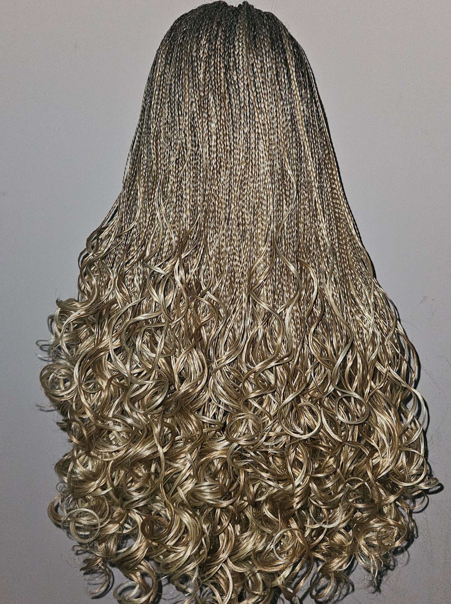 Sena French curly curly braided wig, blonde mix