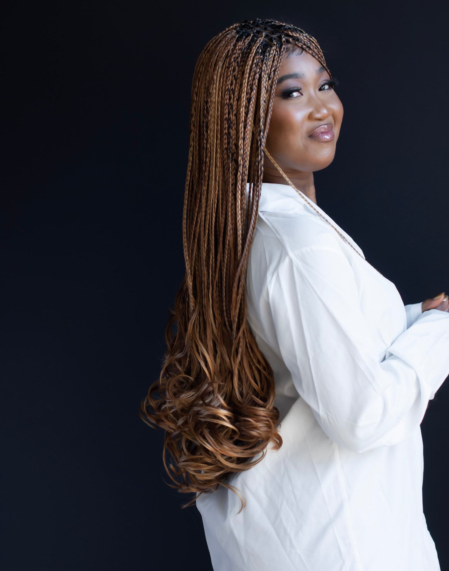 Ama french curly braided wig, mixed colours 27/30