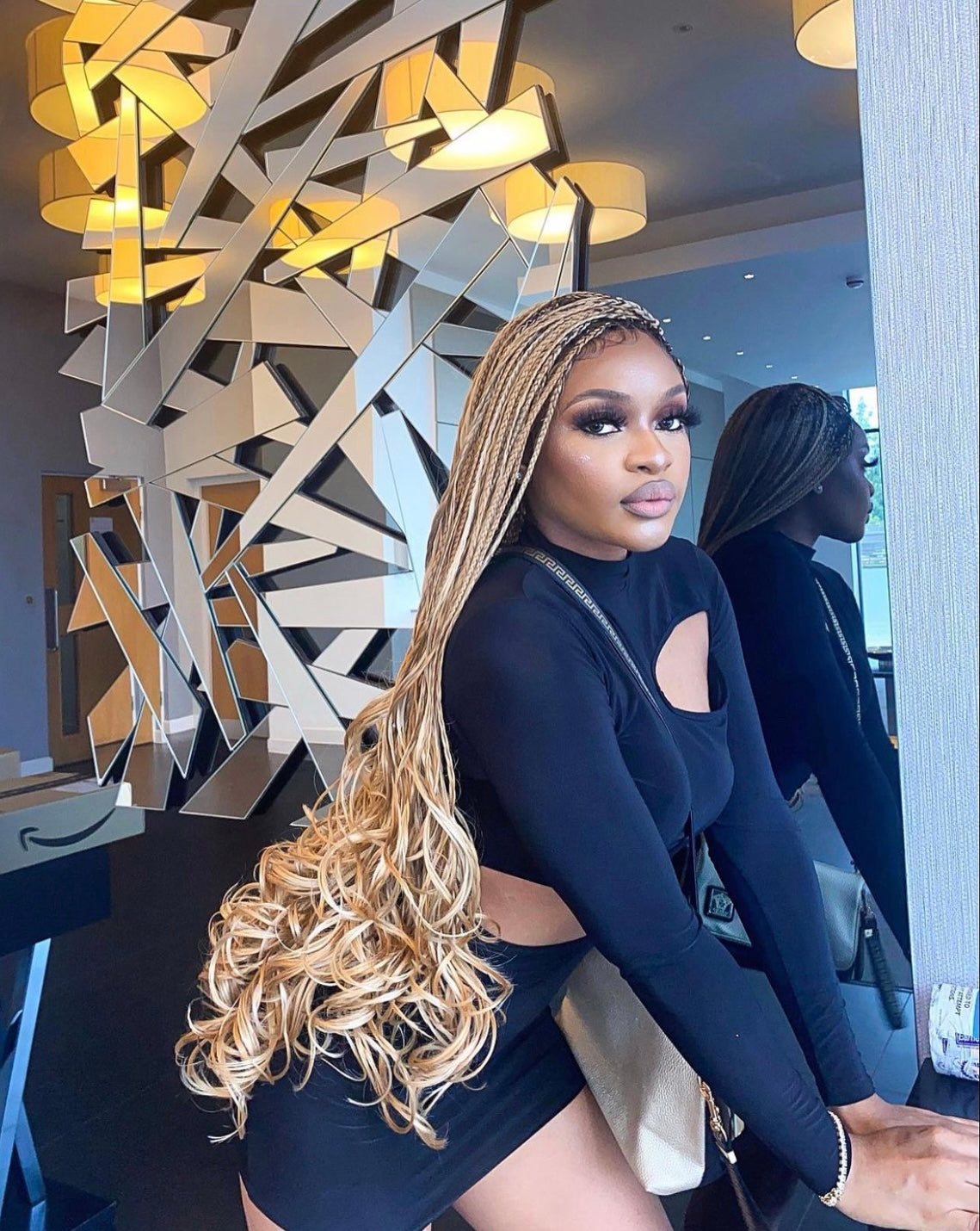 Milah Full lace french curly braided wig, mixed colours 24/27