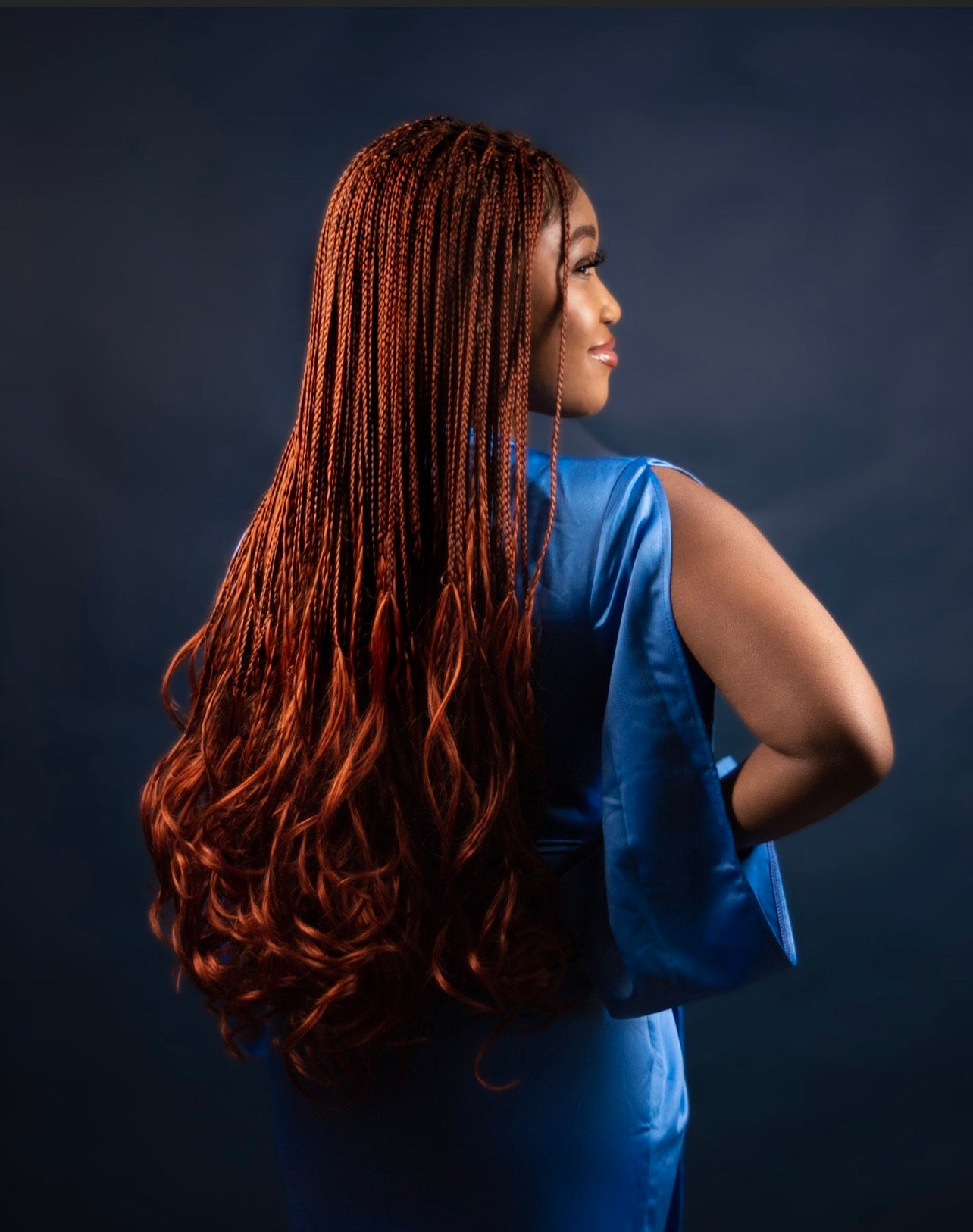 knotless curls with braids