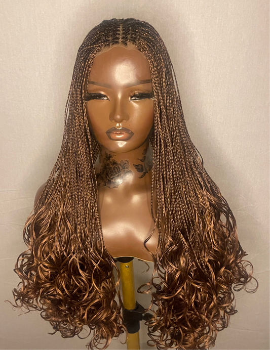 Ready to ship, Human hair lace, Sena French curly braided wig, 33/30