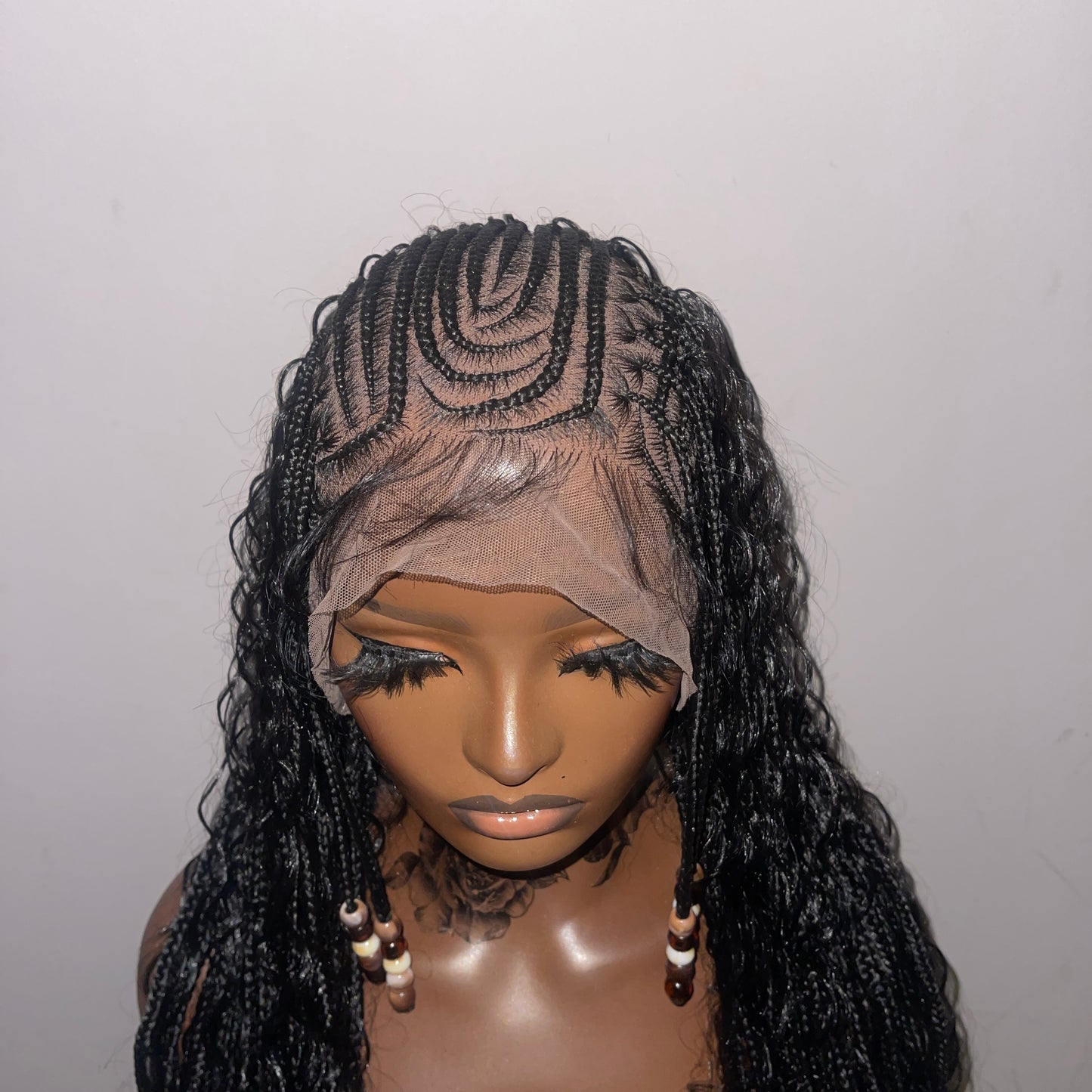 Adoma: Fulani Synthetic Full lace cornrow braided wig