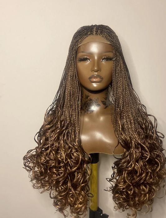 Ready to ship, Sena French curly curly braided wig, 33/30
