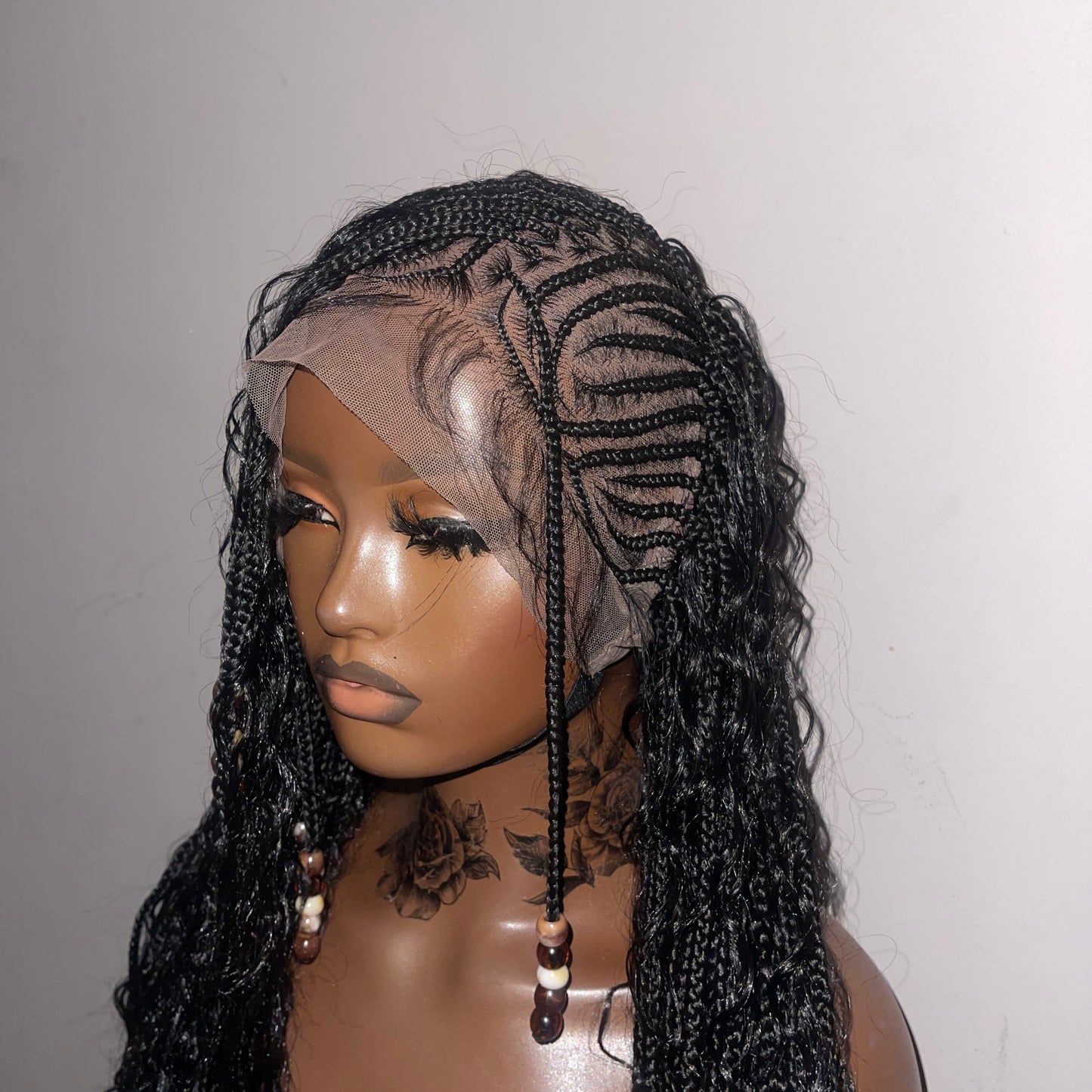 Adoma: Fulani Synthetic Full lace cornrow braided wig