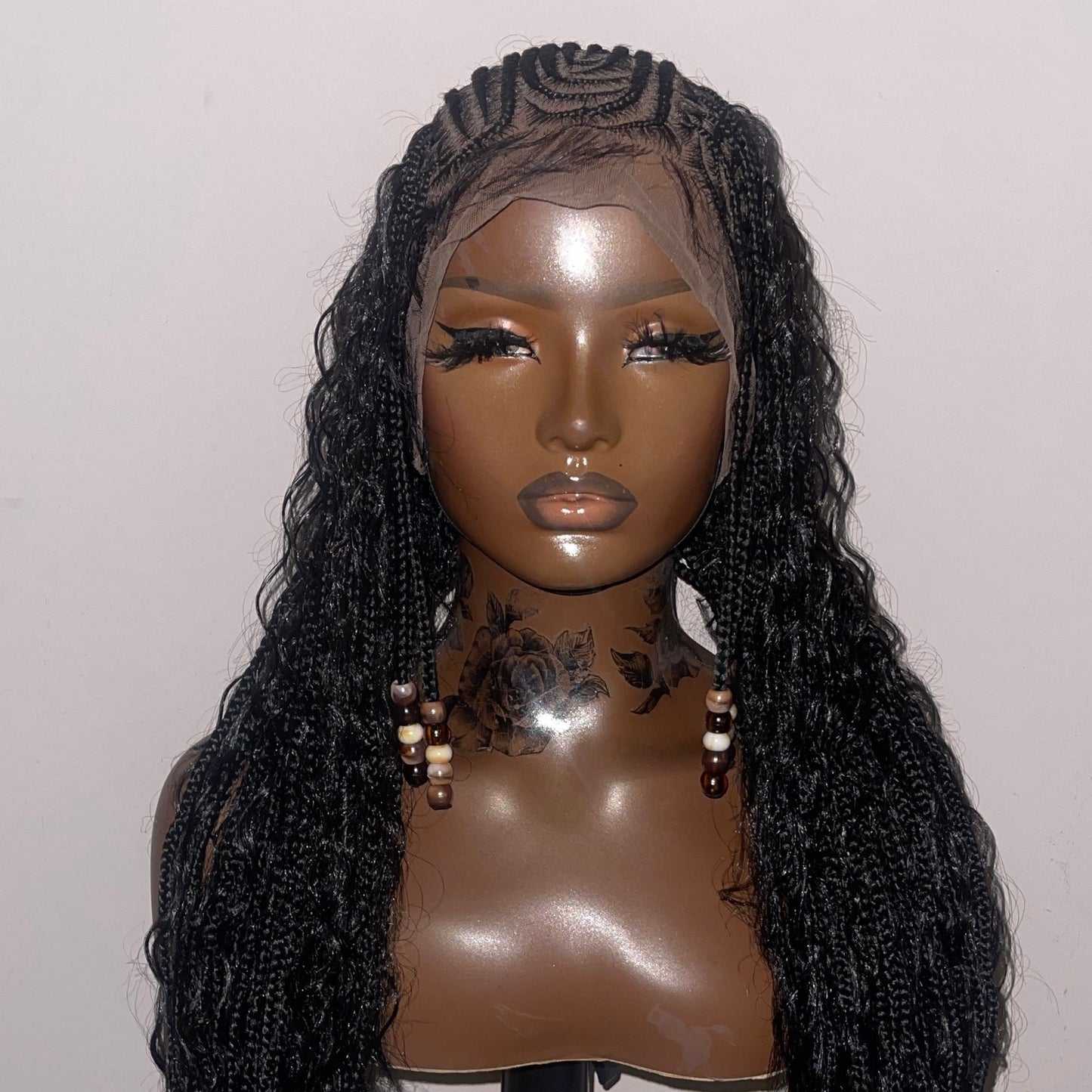 Adoma: Fulani Synthetic Full lace cornrow braided wig