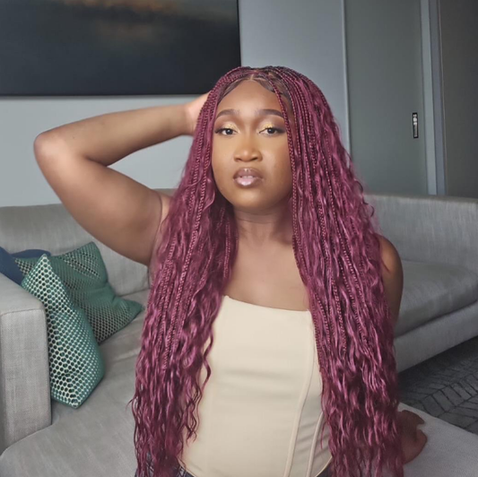 Boho Braids with human hair curls