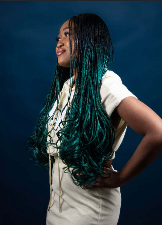Ombre spiral braided wig